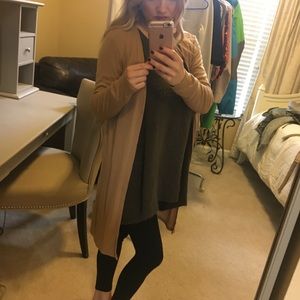 Camel long cardigan. Size small. Cotton.